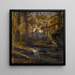 Boslandschap met een ziel in de verte - Henri — ingelijst kunstwerk aan de muur
