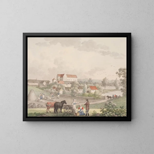 Gisselfeld - Søren L. Lange — ingelijst kunstwerk aan de muur