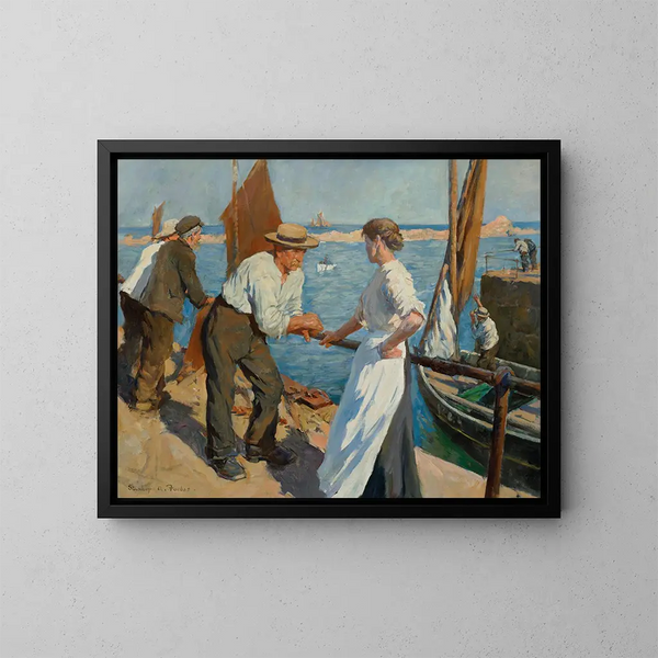 The quay - Stanhope Alexander Forbes — framed artwork on a wall