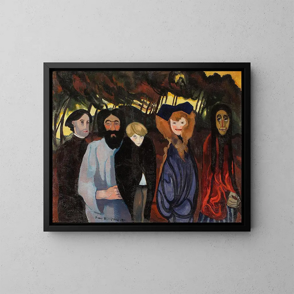 Compositie met vijf figuren - Stanisław Ignacy Witkiewicz — ingelijst kunstwerk aan de muur