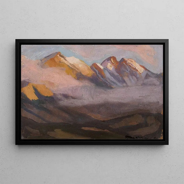 Landschap met bloeiende bomen - Stanisław Ignacy Witkiewicz — ingelijst kunstwerk aan de muur