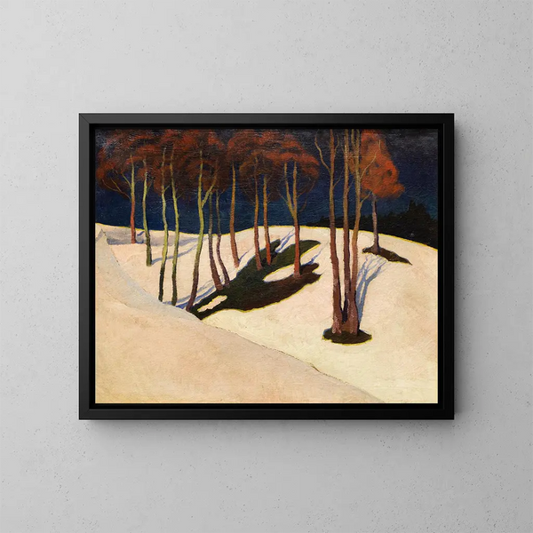 Landschap met rode bomen - Stanisław Ignacy Witkiewicz — ingelijst kunstwerk aan de muur