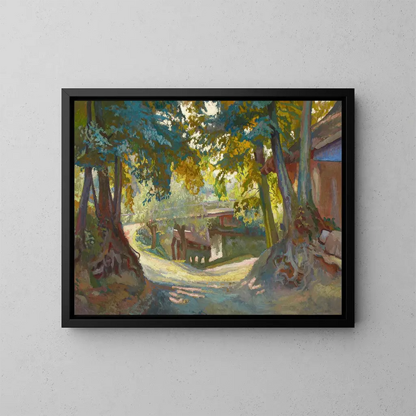 A day in autumn - Stanisław Kamocki — framed artwork on a wall