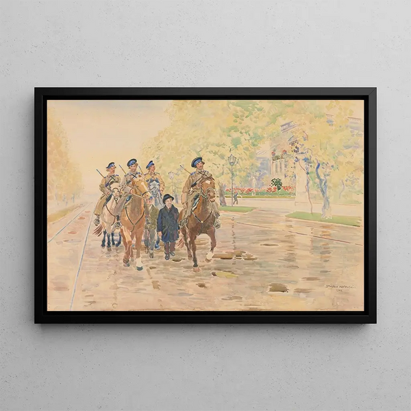 Stanisaw Masowski - Patrol konny w Alejach Ujazdowskich w 1905.webp