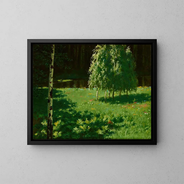 Jonge berkenbomen - Stanisław Witkiewicz — ingelijst kunstwerk aan de muur