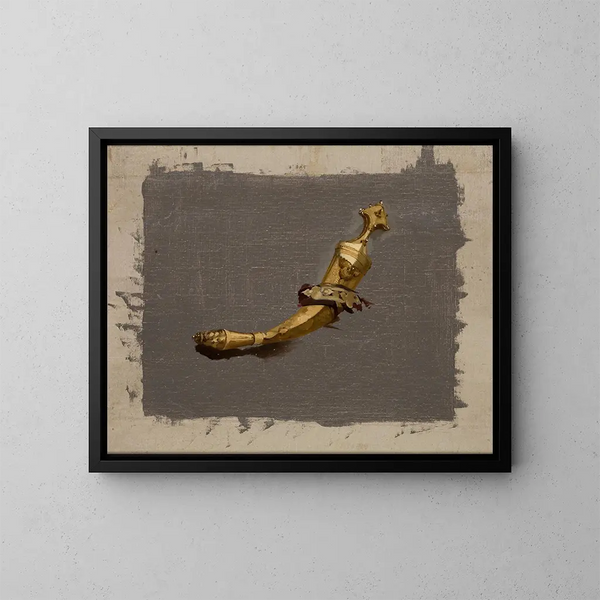 Study of a Khanjar - Stanisław von Chlebowski — framed artwork on a wall