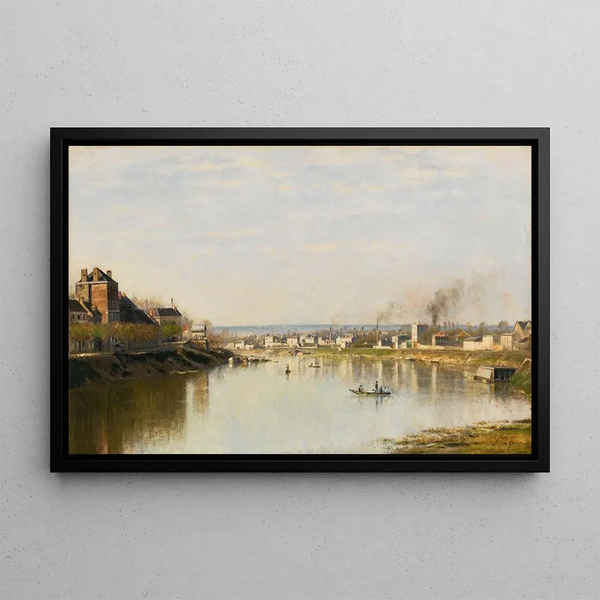 La Seine voor Saint-Denis - Stanislas Lépine — ingelijst kunstwerk aan de muur