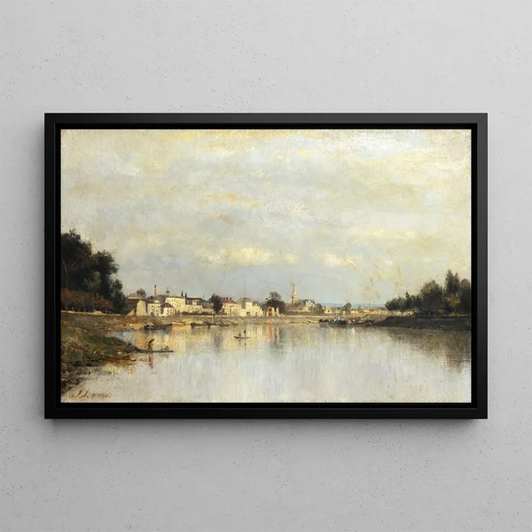 van Conflans-Sainte-Honorine uitzicht - Stanislas Lépine — ingelijst kunstwerk aan de muur