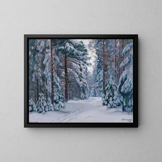 Stanislav Yulianovich Zhukovsky - A Snowy Path in the Forest.webp