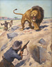 Jager van leeuwen - Stanley Llewellyn Wood — weergave van het kunstwerk
