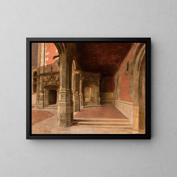 Cloître du château de Blois - Stefan Bakałowicz — framed artwork on a wall