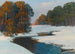 Winterlandschap bij avondlicht - Stefan Popowski — weergave van het kunstwerk