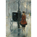 Reproduction of the painting of a Strassenszene with woman, Berlin by Lesser Ury