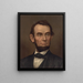 portret in bust van Abraham Lincoln met baard - Strobridge Co Lith — ingelijst kunstwerk aan de muur