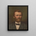 S: Portret in profiel van Ulysses S. Grant met kostuum - Strobridge Co Lith — ingelijst kunstwerk aan de muur