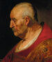 Hoofd en schouders van een oude man gezien van opzij - Atelier van Jacob Adriaensz Backer — weergave van het kunstwerk