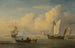 Een galjoot met anker en twee vissersboten nabij de kust - Atelier van Willem van de Velde II — weergave van het kunstwerk