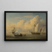 Een galjoot met anker en twee vissersboten nabij de kust - Atelier van Willem van de Velde II — ingelijst kunstwerk aan de muur