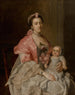 Portret van een moeder en haar kind - Atelier van Allan Ramsay — weergave van het kunstwerk
