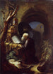 Een kluizenaar in gebed - Atelier van Gerrit Dou — weergave van het kunstwerk