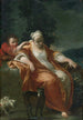 Een herderin die rust met een jonge jongen die haar oor kietelt - Atelier van Giuseppe Maria Crespi — weergave van het kunstwerk
