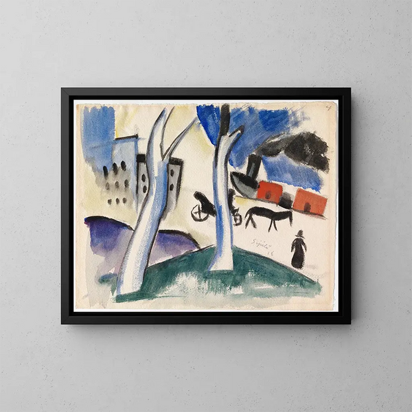 View of the city - Sulho Sipilä — framed artwork on a wall