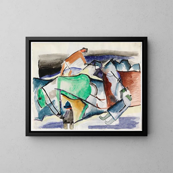 Winter Landscape Painting - Sulho Sipilä — framed artwork on a wall