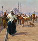 op het Galata-brug, Constantinopel - Fausto Zonaro — weergave van het kunstwerk