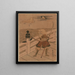 Benkei en de reiger op de brug - Suzuki Harunobu — ingelijst kunstwerk aan de muur