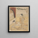 van twee courtisanes op een terras, de ene lezend, de andere roken - Suzuki Harunobu — ingelijst kunstwerk aan de muur