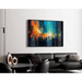 Abstract Schilderij – Chromatische Convergentie | Dynamische Wandposter met Contrasterende Kleuren en Evaserende Silhouetten
