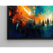 Abstract Schilderij – Chromatische Convergentie | Dynamische Wandposter met Contrasterende Kleuren en Evaserende Silhouetten