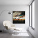 Abstract Schilderij – Suspended Spark | Surreal Poster met Bloemenveld en Textuurlijke Hemel