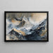 Abstract Schilderij – Minerale Elevatie | Poster Wandmontage Gestileerde Berg met Neutrale Tinten en Gouden Details