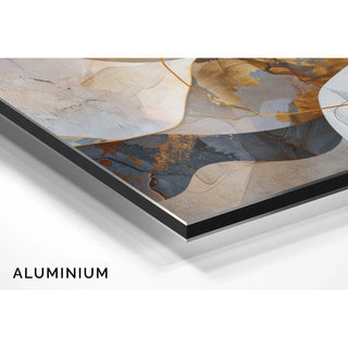Tableau Abstrait – Fusion Minérale | Affiche Murale Élégante avec Détails Dorés et Effet Matière | Déco Luxe Moderne pour Salon ou Bureau Chic