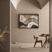 Abstract Schilderij – Minerale Fusie | Poster Wanddecoratie Elegante met Gouden Details en Textuureffect