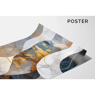 Tableau Abstrait – Fusion Minérale | Affiche Murale Élégante avec Détails Dorés et Effet Matière | Déco Luxe Moderne pour Salon ou Bureau Chic