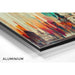 Abstract schilderij – Chromatische stedelijke fusie | Kleurrijke muurposter met verticale vormen en gestileerde architectuur