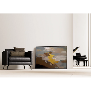 Tableau Abstrait – Nuée Dorée | Affiche Murale avec Détail Or et Tons Neutres | Déco Élégante et Raffinée pour Salon, Entrée ou Bureau Chic