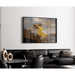 Abstract Painting – Golden Swarm | Wall Poster with Gold Detail and Neutral Tones
