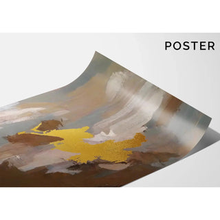 Tableau Abstrait – Nuée Dorée | Affiche Murale avec Détail Or et Tons Neutres | Déco Élégante et Raffinée pour Salon, Entrée ou Bureau Chic