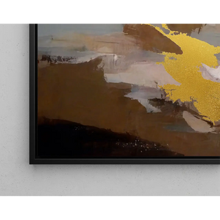 Tableau Abstrait – Nuée Dorée | Affiche Murale avec Détail Or et Tons Neutres | Déco Élégante et Raffinée pour Salon, Entrée ou Bureau Chic