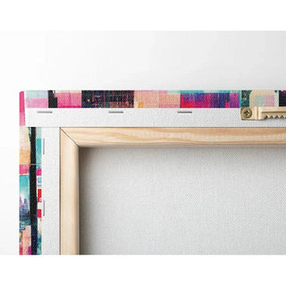 Tableau Abstrait – Pièces du Futur | Affiche Murale Futuriste aux Couleurs Vives et Ambiance Urbaine | Déco Moderne pour Salon ou Espace Créatif