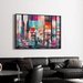 Abstract Schilderij – Pieces van de Toekomst | Poster voor de Muur met Futuristische Kleuren en Stedelijke Sfeer