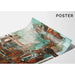 Abstract Schilderij – Stedelijke Herinnering | Vintage en Hedendaagse Poster Muurschildering in Roest- en Turquoise Tinten