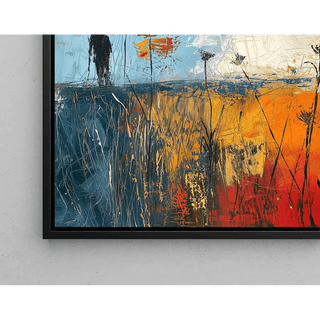 Tableau Abstrait – Silhouette dans l’Abstraction | Affiche Murale aux Couleurs Contrastées et Formes Diffuses | Déco Contemporaine pour Salon ou Bureau