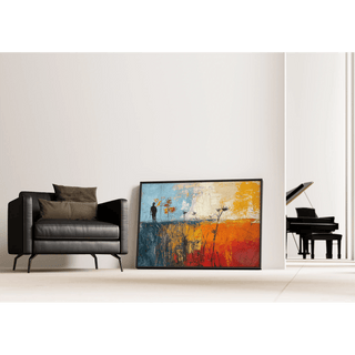 Tableau Abstrait – Silhouette dans l’Abstraction | Affiche Murale aux Couleurs Contrastées et Formes Diffuses | Déco Contemporaine pour Salon ou Bureau