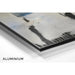 Abstract schilderij – Suspens silhouet | Muurposter mysterieuze zwart-blauwe afbeelding op lichte achtergrond