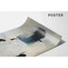 Abstract schilderij – Suspens silhouet | Muurposter mysterieuze zwart-blauwe afbeelding op lichte achtergrond