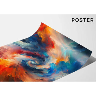 Tableau Abstrait – Tourbillon Chromatique | Affiche Murale aux Couleurs Dynamiques et Mouvements Tourbillonnants | Déco Énergique pour Salon ou Bureau
